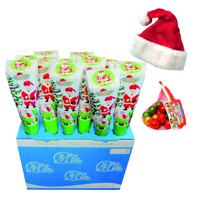 BOX 20 CONES SURPRISES NOEL + BONNET DE NOEL