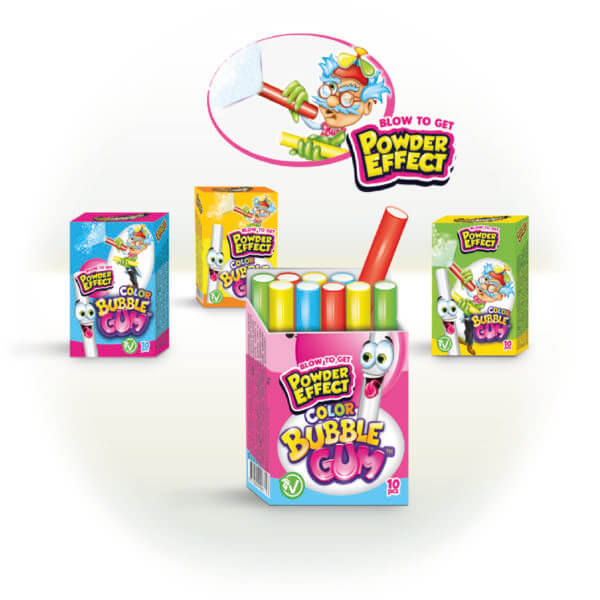 Color bubble gum + Powder Effect