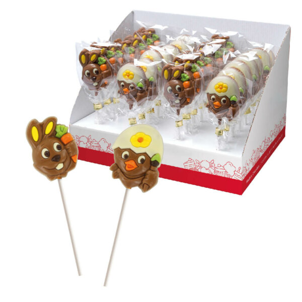 C28 CHOCOLATE LOLLIPOP EASTER ANIMALS