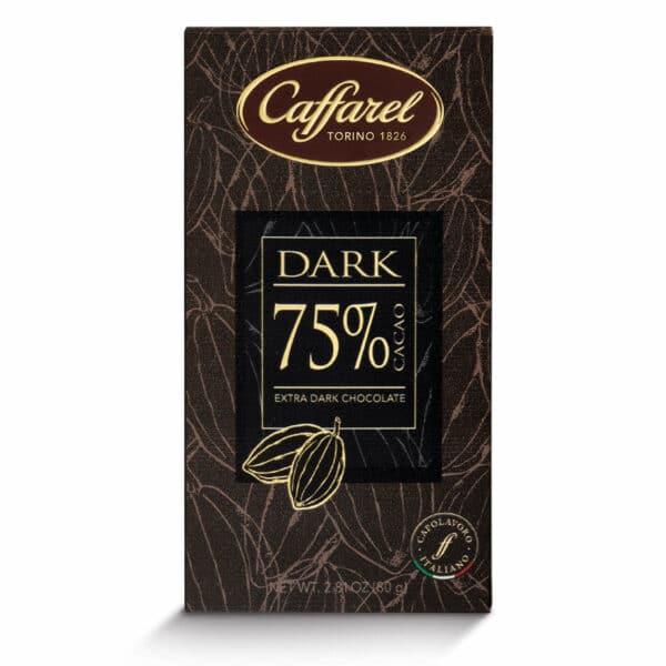 dark 75% CAFFAREL chocolate bar